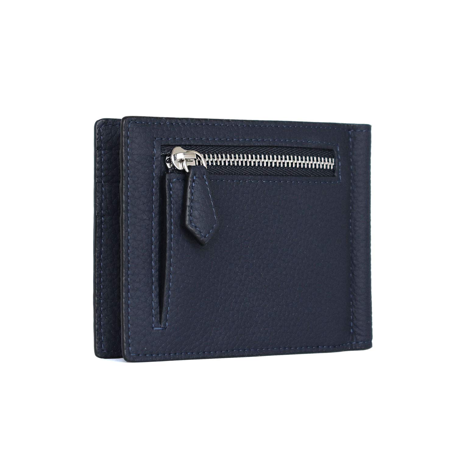 

Bonaventura Bifold Bill Clip Wallet with Coin Case (Navy) - Minimalist, Thin, Genuine Leather, European-Grade Leather, Perfect Gift (BWAT2C-NA)