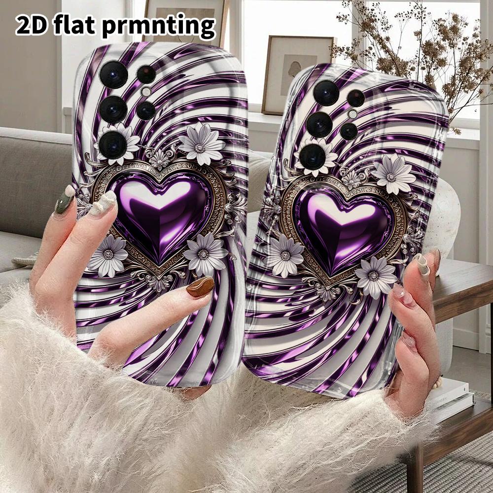 Phone Case: 2D Flat Samsung Galaxy A34 A35 M05 M06 S20 S22 S21 FE Plus 5G Protective Case, Couple Style, Carved Heart, Christmas and Halloween Gift