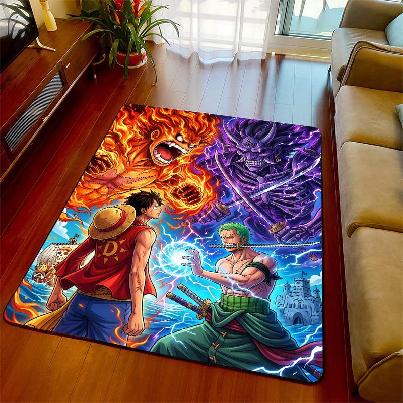 One Piece Anime Carpet Rug Floor Mat Soft Feel Non Slip Base for Living Room Bedroom Decoration -QJY 60x90cm