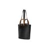 Gucci Diana Bamboo Double G Logo Solid Leather Tote Bag Women Tote Bags Black 750394-UAAAY-1092