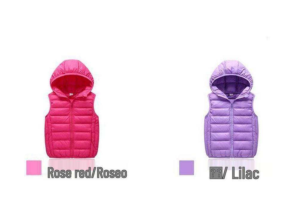 Leichte Kinder Daunenweste mit Kapuze, Herbst/Winter Oberbekleidung für Jungen und Mädchen