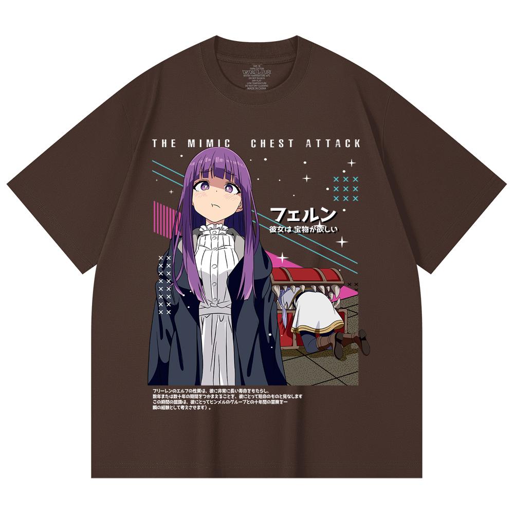 230 g/m² 100% Baumwolle Frieren V2 Nachahmung Brustangriff Druck Unisex Schweres Baumwoll-T-Shirt