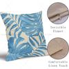 Watercolor Light Blue Palm Leaf Pillow Covers Set of 2 Summer Tropical Leaves Decorative Pillow Cases Linen Square Cushion Cover