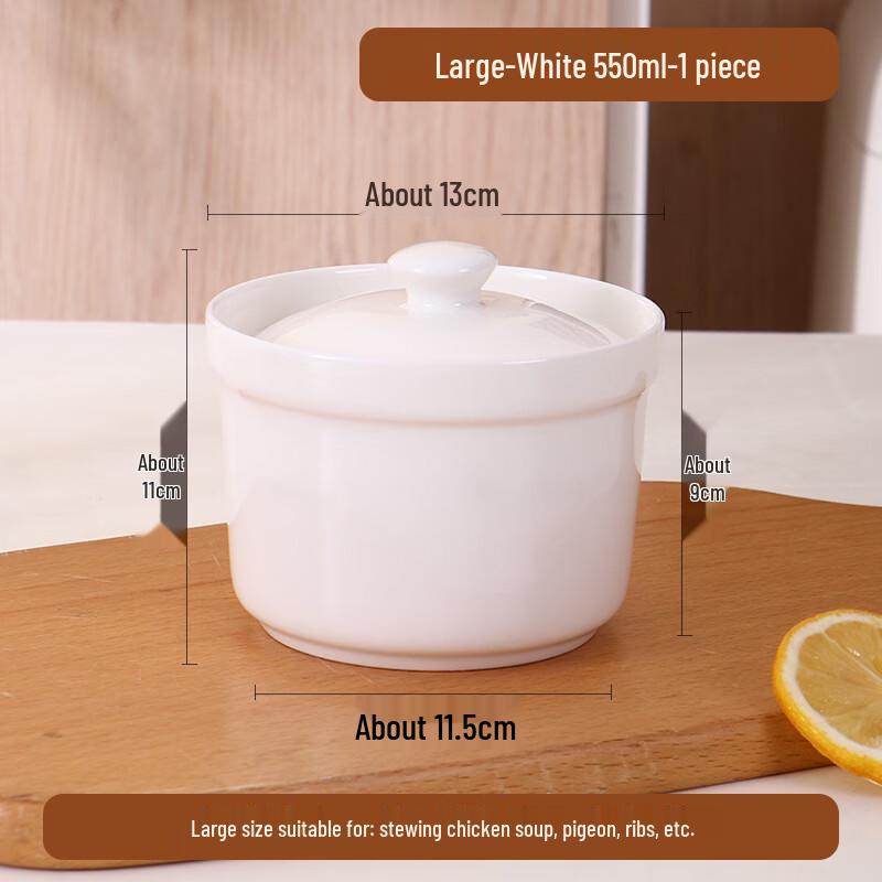 Ceramic Double Boiler Stew Pot with Lid