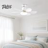Ventilador de Teto Silencioso com Luz 42/52cm com Lâmpada LED, Soquete E27, 6 Pás, Controle Remoto 3 Cores Reguláveis para Quarto Cozinha Garagem Múltiplos