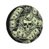 US Dollar Skull Printed Spare Tire Cover Universal 4WD 4x4SUV Wheel Protective Cover Automotive Accessories 14 15 16 17 Inches