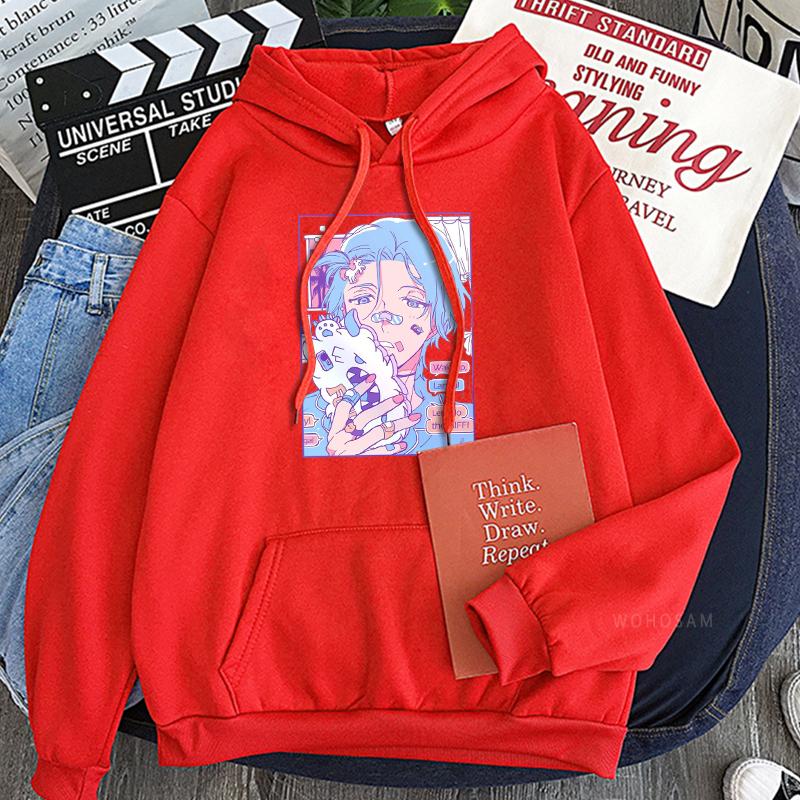 Kawaii Anime SK8 The Infinity Langa Hoodies Harajuku Ästhetik Cartoon Streetwear Herren Damen Langarm Patchwork Sweatshirt
