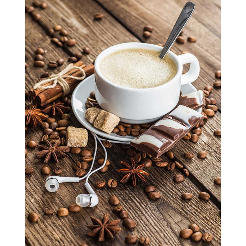 

5D DIY Алмазная картина Кофейная чашка Полная круглая дрель Краска с бриллиантами Вышивка Пейзаж Украшения для дома Настенное искусство Full Round 20x30CM