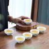 6pcs Ceramic Tea Cup Set Exquisite White Porcelain Tea Set Kung Fu Tea Ceremony Accessories Chinese Bowl Cup for Coffee Teacups