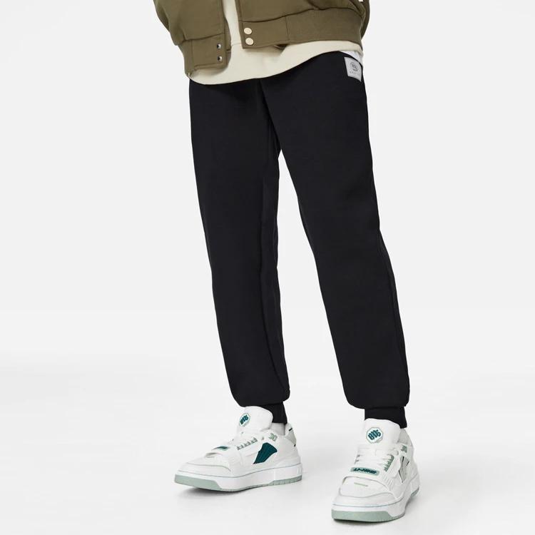 Li-Ning Badfive Basketball Series Brand Logo Patch Solid Color Jogger Pants Men Bottoms Black AKLSB95-3