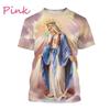 T-shirt Imprimé 3D Vierge Marie Déesse de la Miséricorde de Pâques Chrétien Béni Jésus Dieu T-shirt Style Féminin Vêtements Hauts à Manches Courtes T-shirt