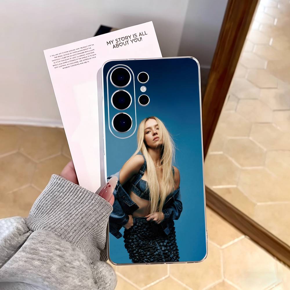Sydney Sweeney  Phone Case For Samsung S25,S24,S21,S22,S23,S30,Ultra,S20,Plus,Fe,Note,10,9,5G Transparent Cover