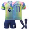 נוער ילדים מבוגרים שם מותאם אישית ערכות כדורגל 25/26 ברצלונה כחול-ירוק #11 רפיניה סט חולצת אימון ספורט עם גרביים