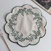 Thickened Embroidered Placemats Wear-resistant Canvas Table Pad Insulation Table Mat  Home Use