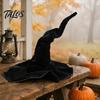 Decorative Wizard Hat Halloween Witch Hat, Adult Kids Cosplay Cone with Spider Black Web Star Decor, Gothic Party Costume Prop, Trick or Treat
