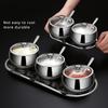 304 Stainless Steel Spice Jars Kitchen Combo Set Home Salt Shaker Bottle Chili Pepper Spice Box Seasoning Jar Free Spoon