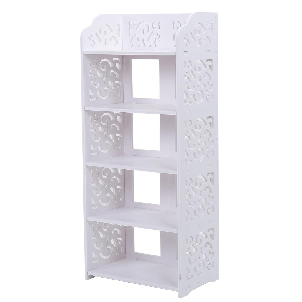 5 Półek Biały Ażurowy Stojak na Buty Półka Organizer do Przechowywania