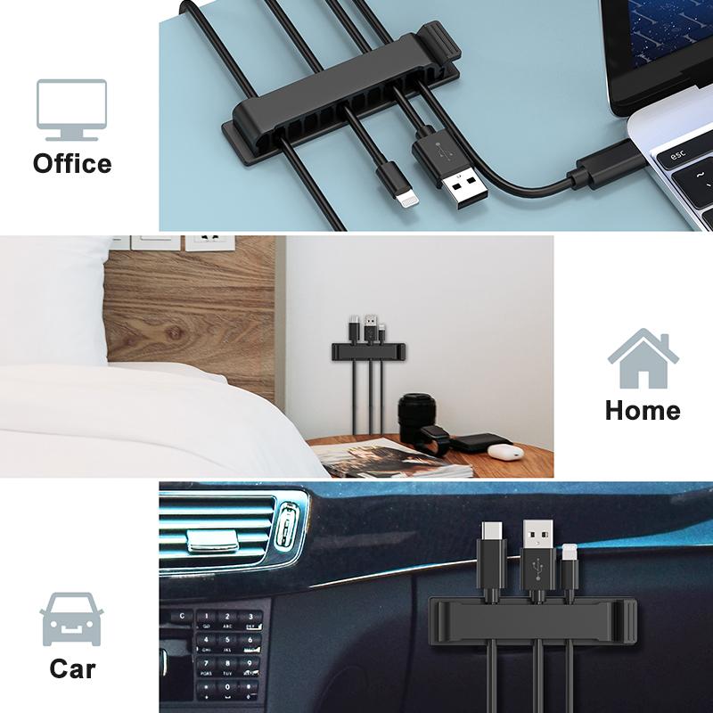 Multipurpose Self-Adhesive Buckle Nail-Free Cable Clips Plastic Cable Organizer Clips Winder Desktop Cord Management Cable Holde