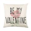 2024 Valentine's Day Gift Sweet Cushion Cover 45x45cm Linen Pillowslips Bedroom Pillowcase LOVE Heart Pattern Throw Pillow Cover
