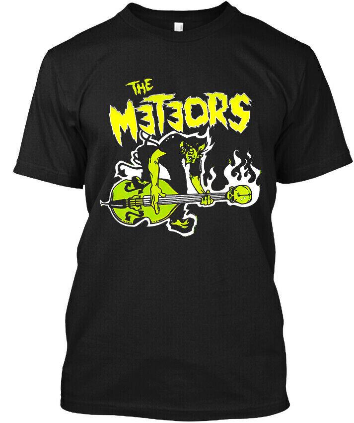 

New Popular The Meteors English Psychobilly Music Vintage T-Shirt Tops Tee Size S-4XL 2XL