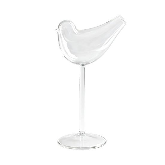 Handcrafted Champagne Flutes Bird Shape Cocktail Glass, Lead-Free Borosilicate Glass Martini Goblet Cup, Clear Tropical Themed Cups Elegant