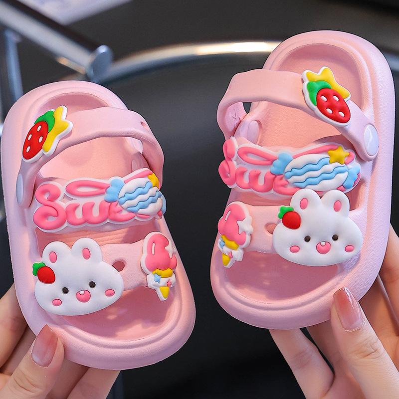 Girls Sandals Children Summer Baby Indoor Soft Bottom Infant Anti-slip Rabbit Slippers Boys Soft Bottom Sandal Slippers