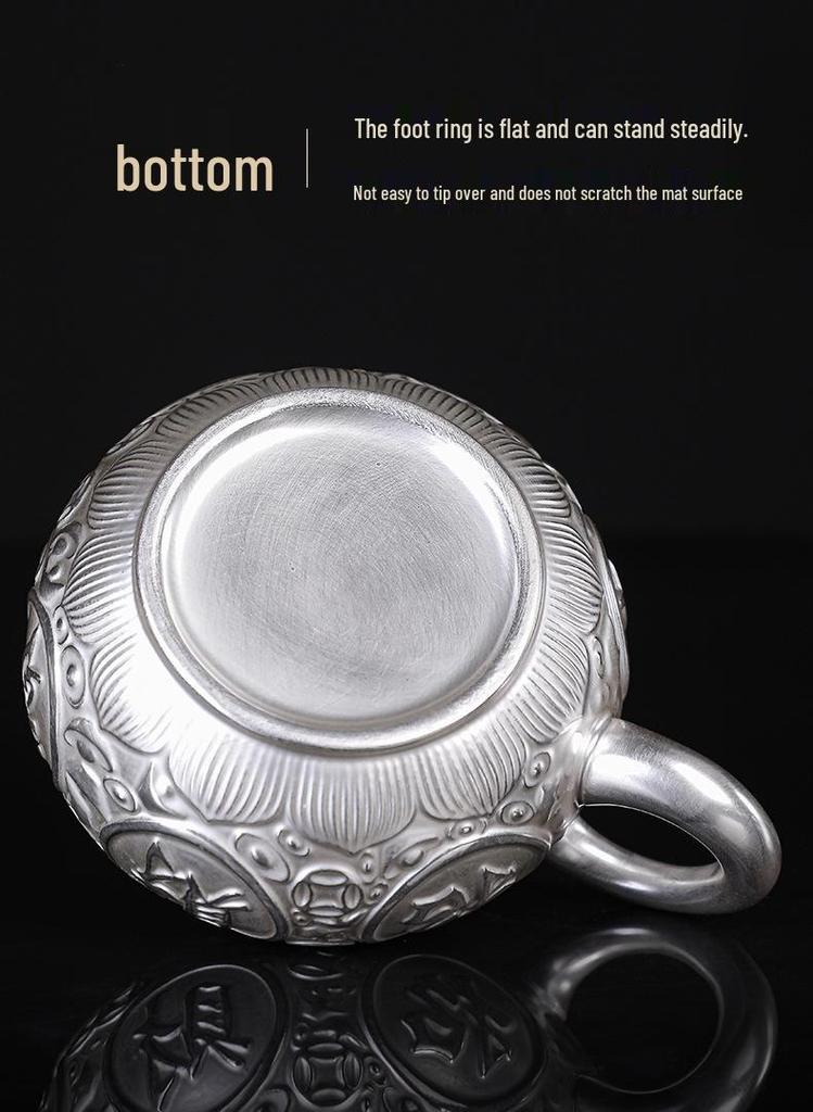 Handcrafted Dunhuang Silver-Plated Tea Set: Portable Kung Fu Gift Box Souvenir