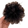 Elegant Black Coffee Peony Feather Claw Clip - Lightweight, Stylish, Versatile, and Beaded Fashion Accessory