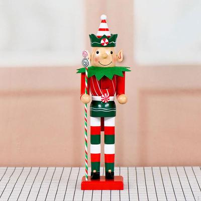 Wood Nutcracker Figurine Christmas Decoration Craft Traditional Ornament for