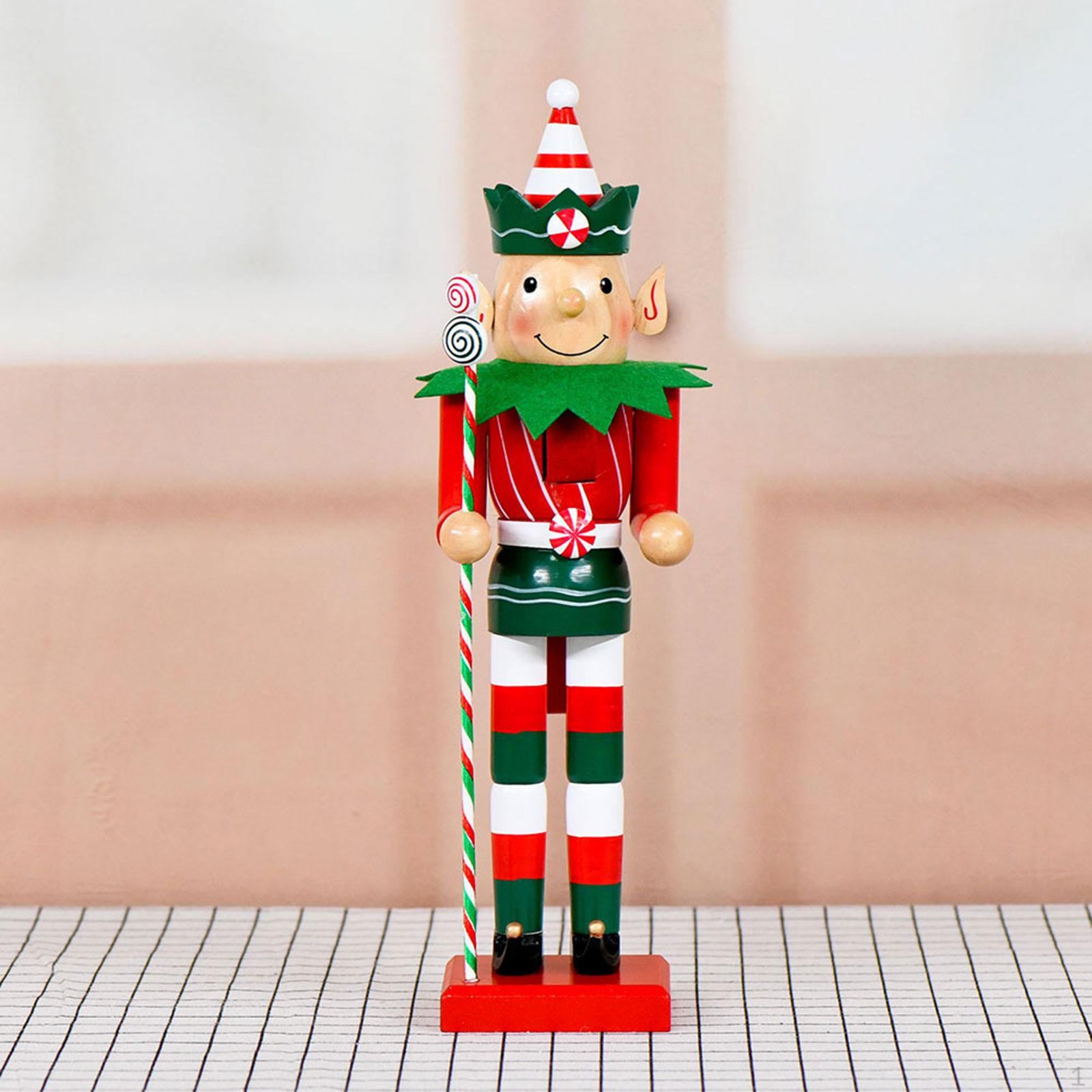 

Wood Nutcracker Figurine Christmas Decoration Craft Traditional Ornament for