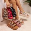 Women's Summer Beach Vacation Fashion Double-Buckle Design Comfortable Trendy Versatile Indoor Outdoor Bohemian Style Sandals