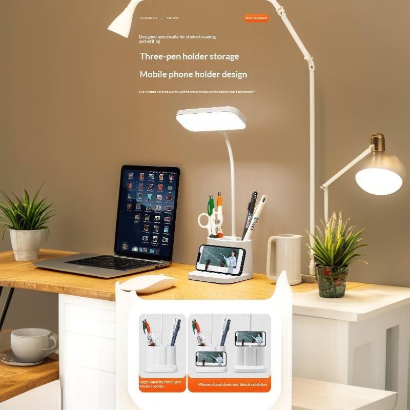 LED Desk Lamp USB Charging Portable Reading Night Light for Dorm Bedroom Bedside Student Study Lighting