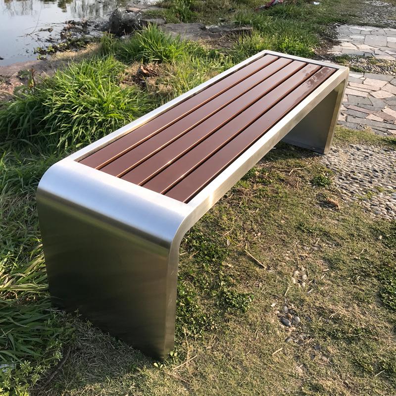 Stainless Steel Outdoor Park Bench with Iron Frame for Leisure Seating
