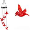 Solar Powered Wind Chime With LED Lights Metal Bells Hummingbird Butterfly Decor Garden Patio Yard