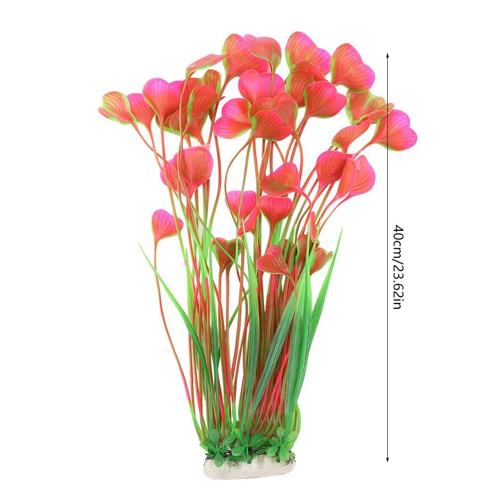 Plastic Vivid Artificial Water Plant Ornament for Aquarium Underwater Fish Tank Garden Pink