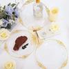 25PCS Plastic Plates Gold Disposable Dinner Plates Dessert Plates Dinnerware Kit For Wedding Party Thanksgiving