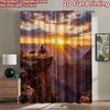2D Flachdruck 2 Stück Vorhang Party Fenster Vorhänge Sonnenuntergang Abenteuer Klippe Digital Bedruckte Polyester Vorhänge Festliche Vorhänge für