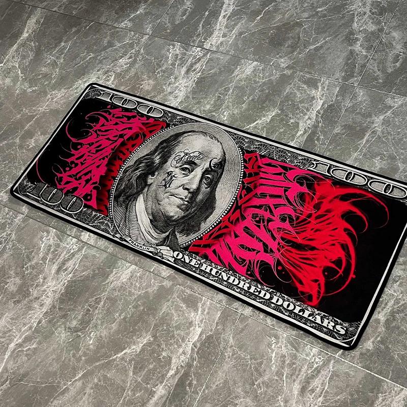 Dollar Pattern Carpet for Living Room Bedroom Decoration Usd Banknotes Long Floor Mat Bedside Area Rugs US Dollars Doormat Home