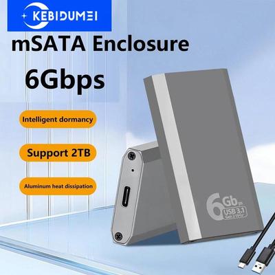 Adattatore Case per Alloggiamento SSD mSATA a USB 3.1 Gen2 6Gbps con Porta Tipo C per Disco Rigido SSD Interno mSATA