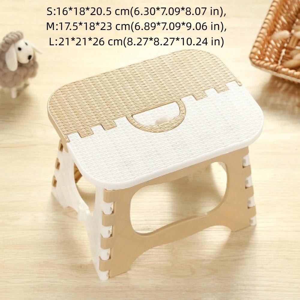 New Thickened Folding Small Stool Plastic Lightweight Step Stool Space-saving Bathroom Chair Household