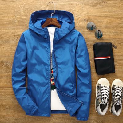 Spring Autumn Men's Jacket Plus Size Jacket Korean Version Thin Clothes Hooded Windbreaker Jacket