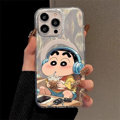 Wave for Apple Magnetic 14pm Ultra Thin Magnetic Phone Case Cartoon Crayon Shin Chan for Apple 15pro Phone Case