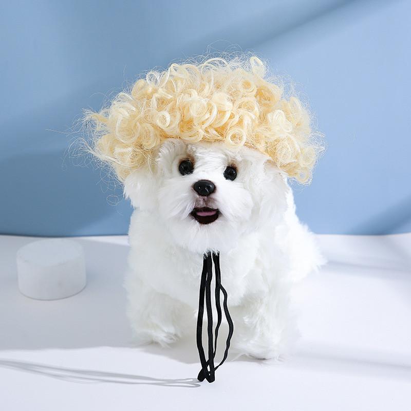 

Curly Unique Golden Wig For Pets Ideal For Celebrations And Events Fun