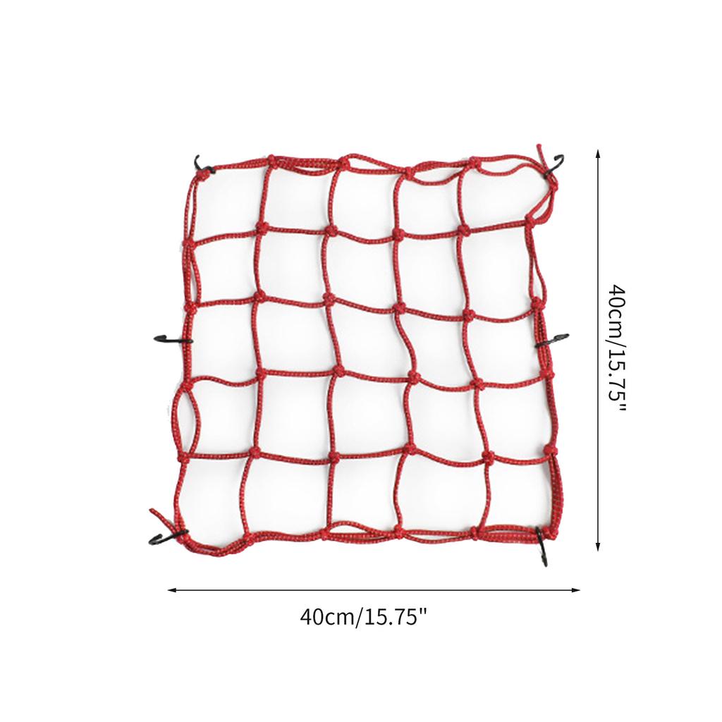 Motorcycle Reflective Cargo Net 16"x16" Bungee Cargo Net Stretchable Luggage Thicken Netting FuelTank Helmets Mesh