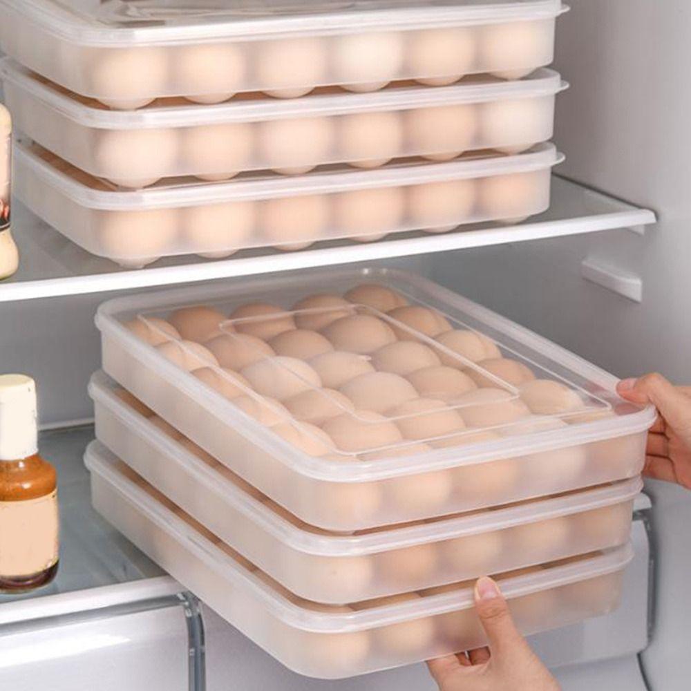 Plastic Refrigerator Egg Holder 30 Grids Egg Tray Practical Egg Storage Box Home Use