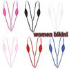 Women One Piece Sheer Lingerie Spaghetti Straps Y Back Mini Micro Thong Bikini for Nightwear Swimwear