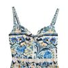 Women's Fashion Summer Spring Flower Pattern Print Sleeveless V-Neck High Waist Casual Dresses