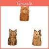 Wooden Cat Sculpture Vintage Desk Ornament For Office Decor And Gift Giving