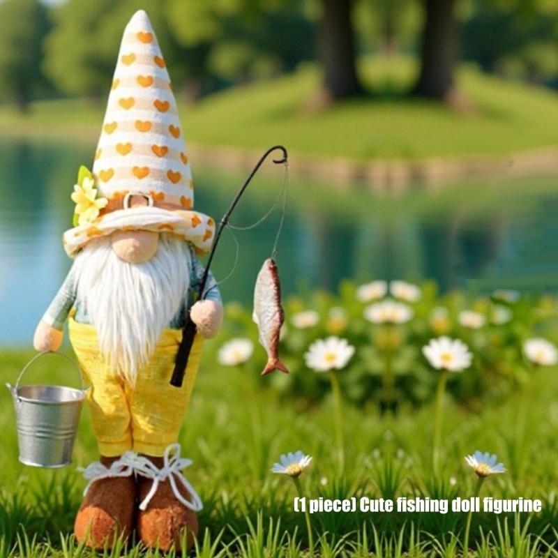 Handgefertigte Angler-Gnome-Dekorationen Elfen Skandinavische Tomte-Gnome Figuren Puppe für Zuhause Küche Kaffee-Ecke Tisch