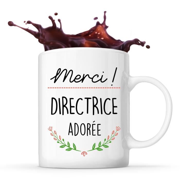 Mug - Merci Directrice Adorée - Céramique - Imprimé Recto/Verso - 325 ml